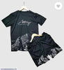 Men Printed Polyester T Shirt  And Shots Tracksuit 2 Pcs Set